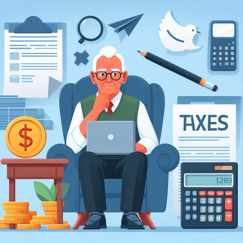 Senior citizen navigating taxes and retirement