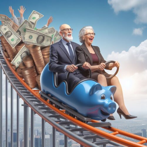 Featured image for "How To Manage Your Finances As A Freelancer" depicting Senior citizens on a financial roller coaster