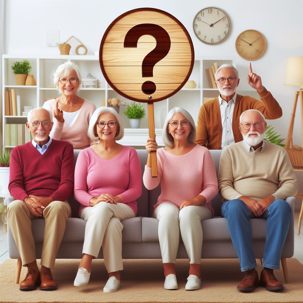 Senior couples asking questions