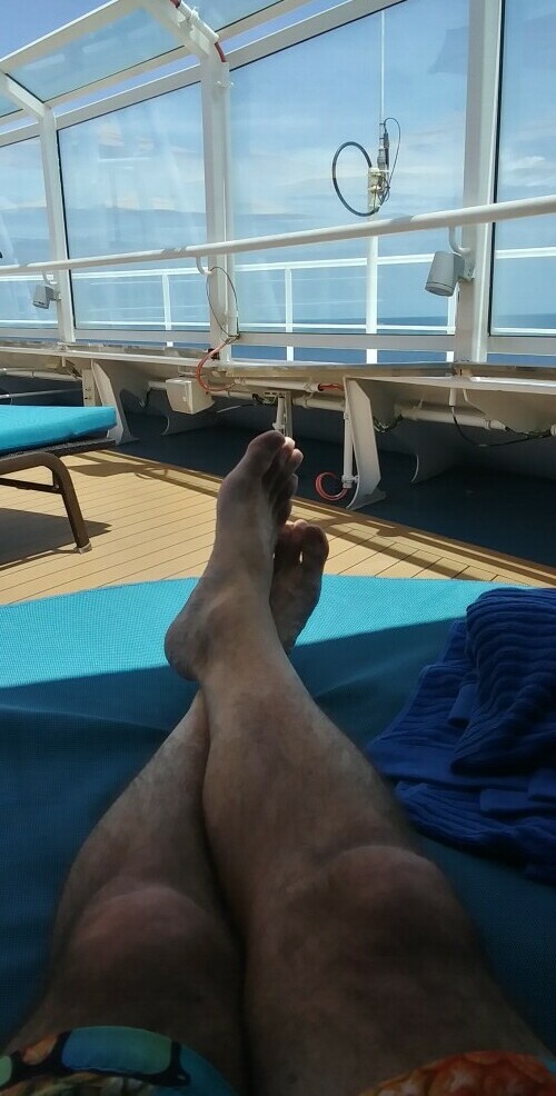 relaxing on the ship