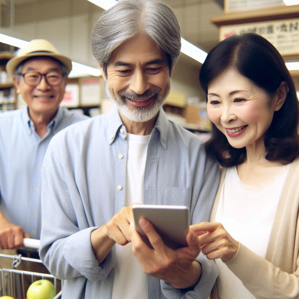 Seniors checking a merchant's reputation and support