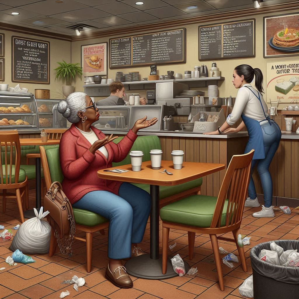 Female mystery shopper failing to note unkept surroundings