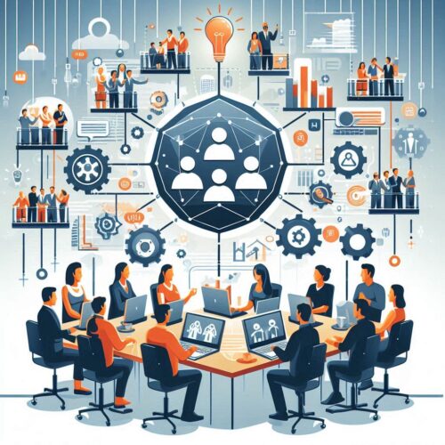 Virtual community of members exchanging ideas