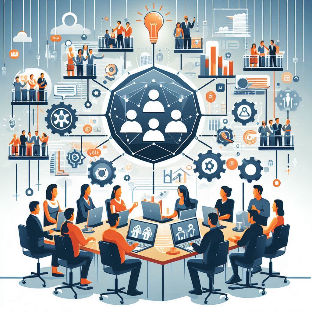 Virtual community of members exchanging ideas