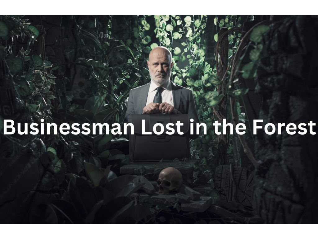Businessman Lost in the Forest